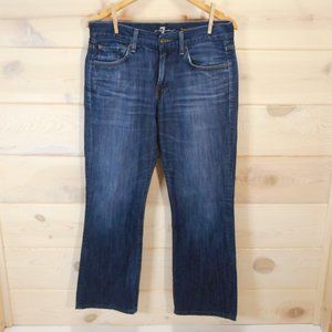 7 For All Mankind Brett Men's 31 Boot Cut Jeans Blue Denim Relaxed Fit
